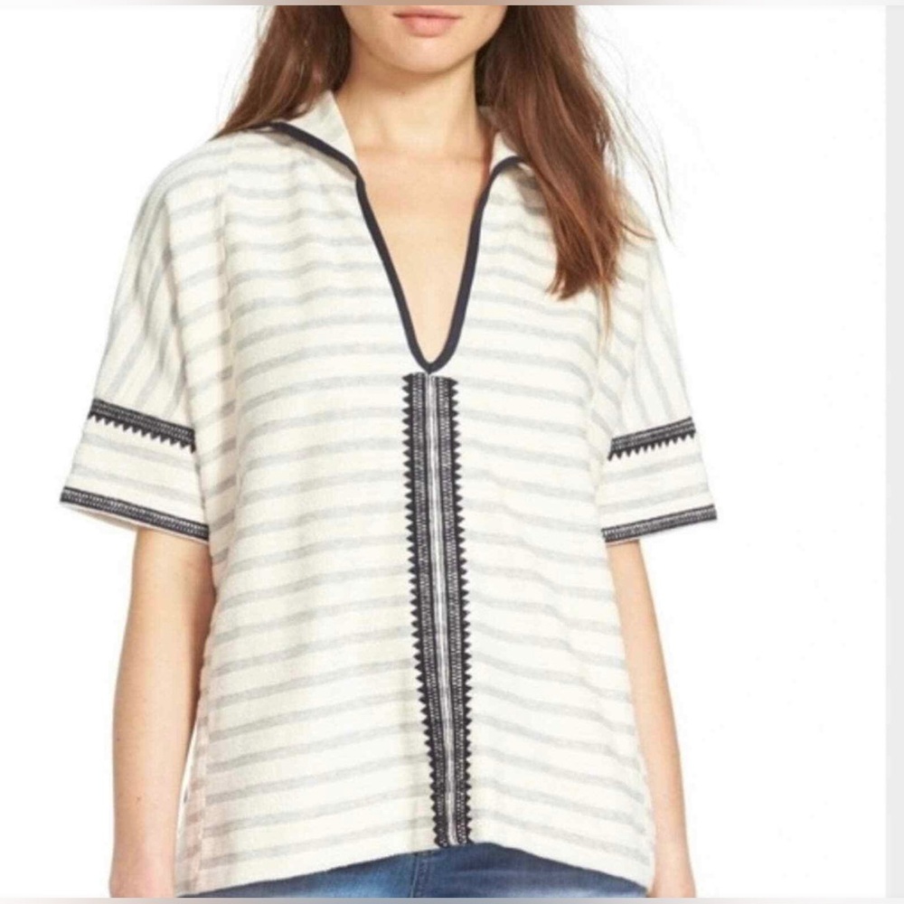 NWOT Madewell Women's Elise Embroidered Hooded Tunic Top Medium Large Pockets - Picture 2 of 15